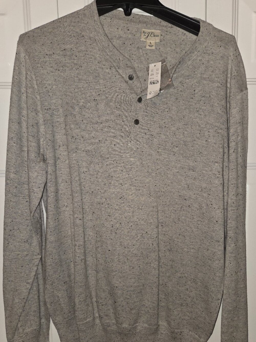JCrew - Buttoned Crewneck soft cotton Button light sweater type shirt